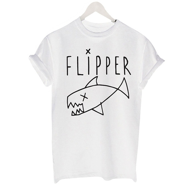 Flipper Nirvana Fish Kurt Cobain T Shirts Women Cotton O Neck