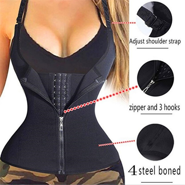 Adjustable Shoulder Strap Waist Trainer Vest Corset Women Zipper