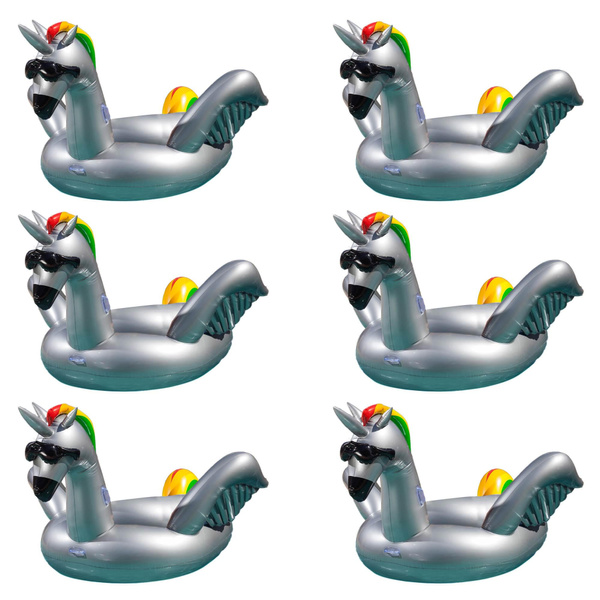 GAME Giant Inflatable Ride On Rainbow Alicorn Unicorn Pool Raft Floats ...