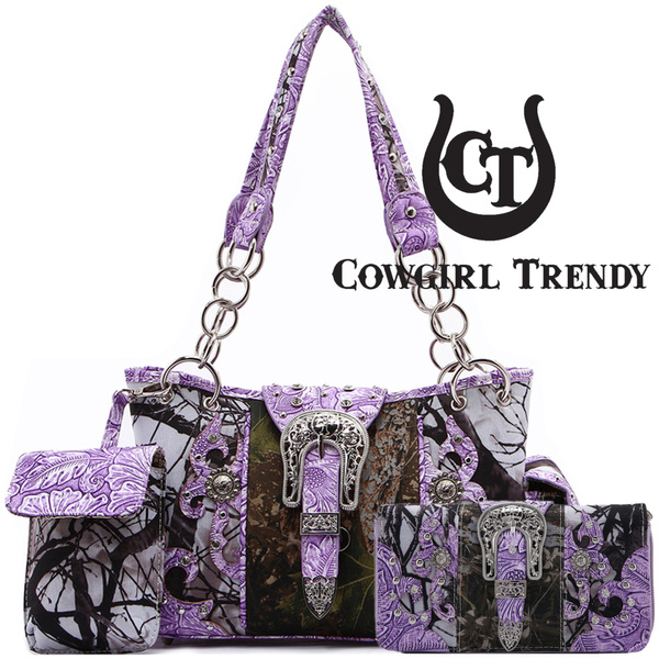 Muddy girl pink and purple camo. Purse and wallet set | Camo purse, Tote bag  leather, Camouflage purses