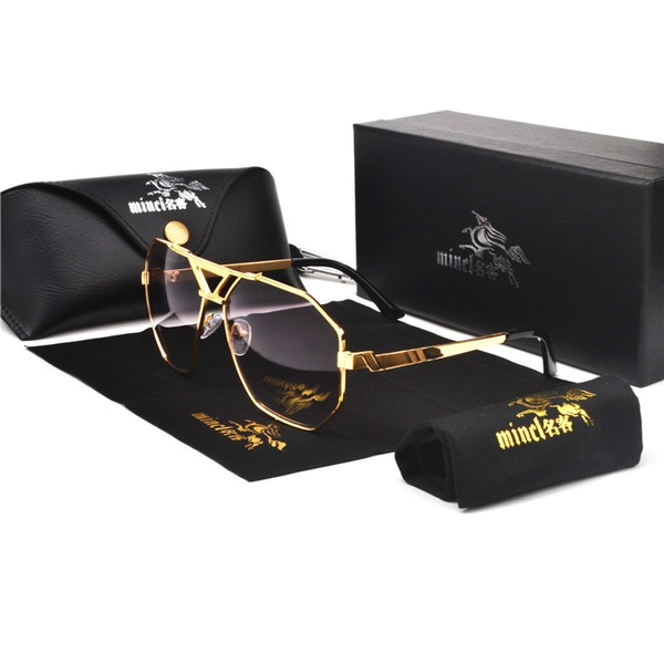 MINCL/New Style 2019 Luxury Brand Designer Sunglasses Men Women Vintage  Oversized Glasses Man NX