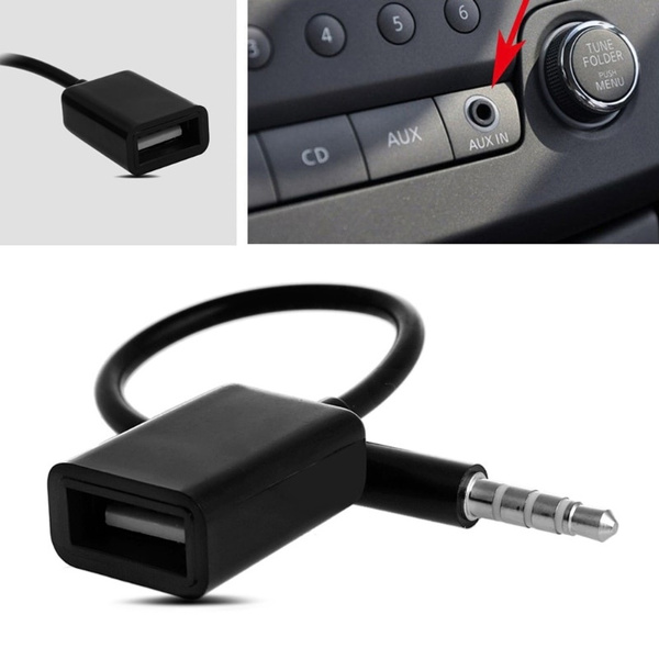 3.5mm Male Jack To USB 2.0 Female AUX Audio Plug Converter Car Adapter Cable mp3