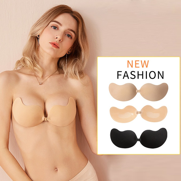 A B C D Cup Strapless Bra Plus Size Sticky Adhesive Invisible Push Up Backless  Silicone Bra for Women