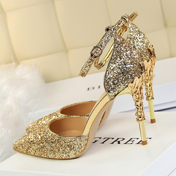 gold women's shoes