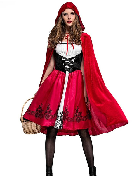 Little Red Riding Hood Costume for Women Fancy Adult Halloween Cosplay ...