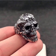 men_rings, Adjustable, Jewelry, skull