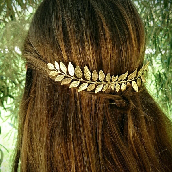 New Fashion Gold Silver Metal Leaf Hair Comb Wedding Party Hair