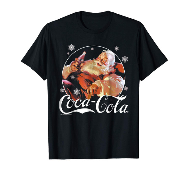 Coca-Cola Vintage Relaxing Santa Christmas Graphic T-Shirt