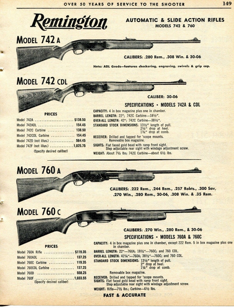 Remington Model 742 Rifle User Manual #95 