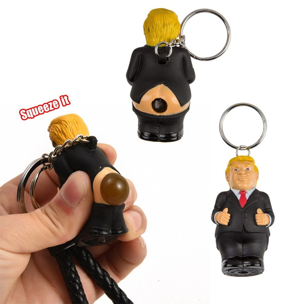 Donald Trump Pooping Keychain GAG GIFT HI-ENERGY TOY A9N2 