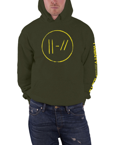 Twenty One Pilots Hoodie Official Trench Jump seal officiel Homme Olive Pullover 