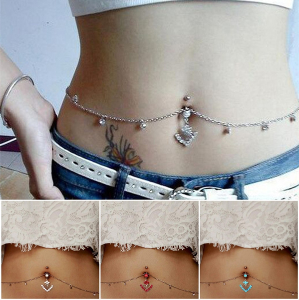 belly chain navel piercing