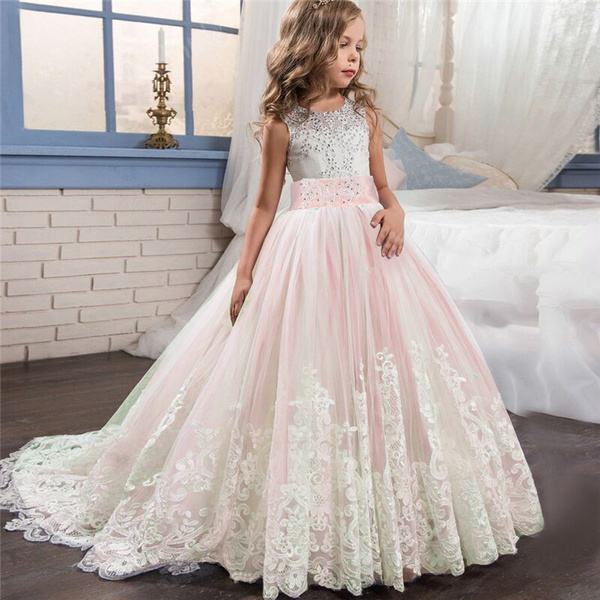 Adaptabilidad Carretilla persecucion Sweetheart Kids Girls Floor Length Pink Lace Embroidery Long Dresses 2018  Newest Hot Selling Long Pageant Prom Gowns Vestidos 5-14Y | Wish