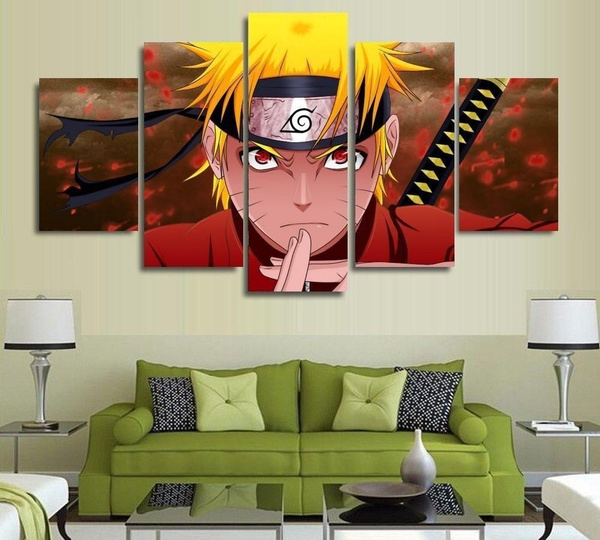 Unframed 5 Panels Anime Naruto Uzumaki Ninja HD Poster 5 Pieces Wall ...