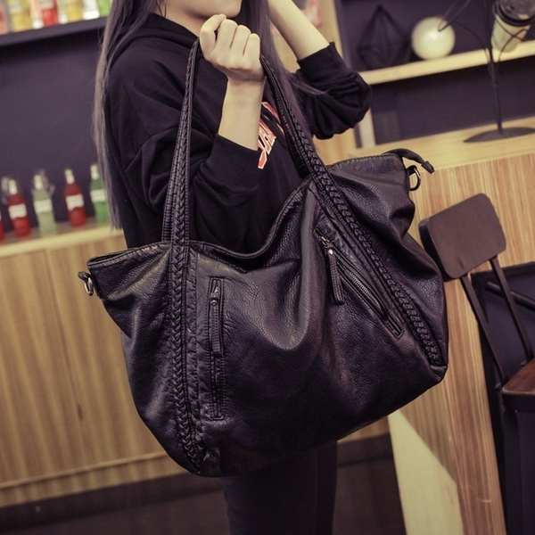 Women's Large Soft Leather Handbags Ladies Cross Body Shoulder Big Tote Bags