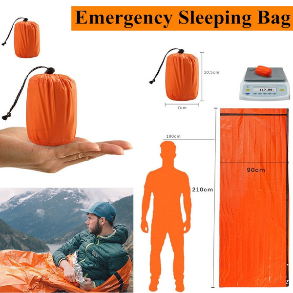 Emergency Sleeping Bag Thermal Waterproof Reusable Survival Camping Travel Bag 