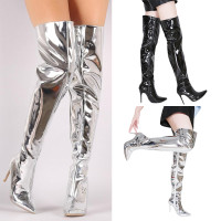 high silver boots