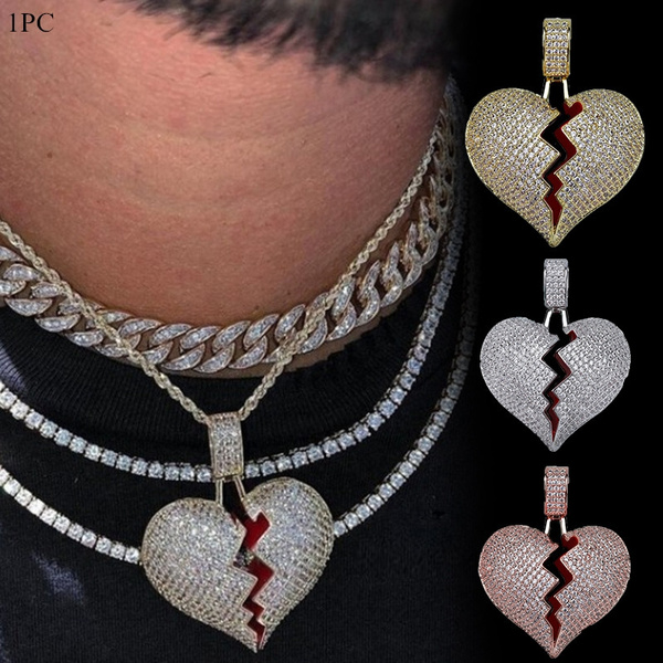 Couple Pendant Full Zircon Hip Hop 