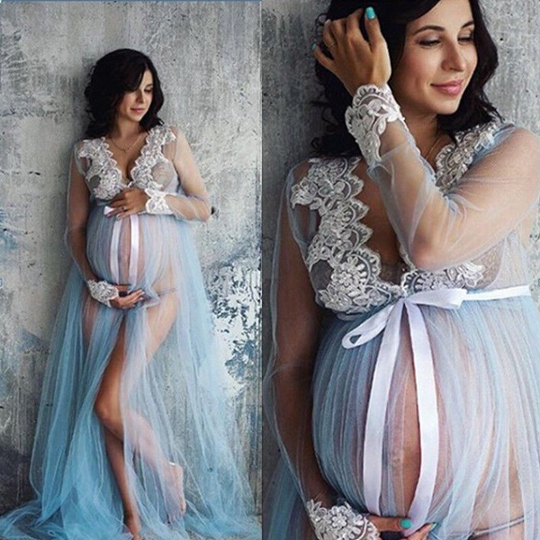 Hot Pregnant Womens Lace Maternity Dress Maxi Gown Photography Photo Shoot  Dress 