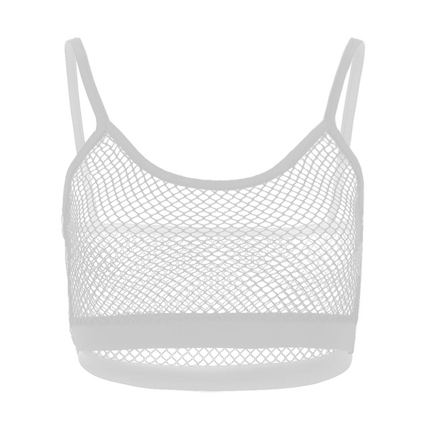 Women's See Through Mesh Net Sleeveless Tank Crop Top Wish