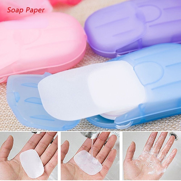 1box Multicolor Portable Home Bath Washing Hand Paper Soap Flakes Travel  Foaming Soap for Sterilization