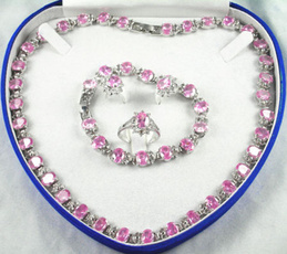 pink, goldplated, Set, Jewelry