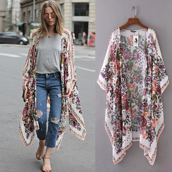 modern kimono fashion outfits boho style, fall kimono outfit plus size, chiffon  kimono jacket – Sincere