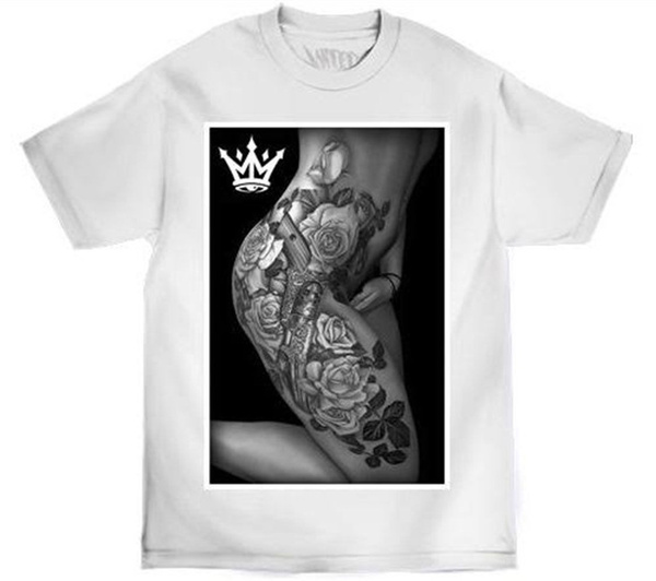 Mafioso Men's Body Art T Shirt White Tattoo Mafia Gangster