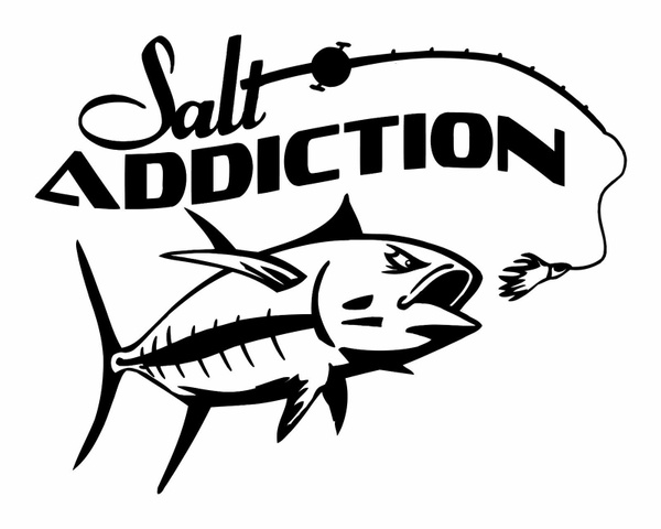 Saltwater fishing decal,Salt Addiction Brand sticker,tuna,offshore
