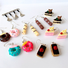 Super Cute Fun Simulation Food Earrings Simulation Cake Donut Handmade Earrings Fashion Jewelry Accessories
