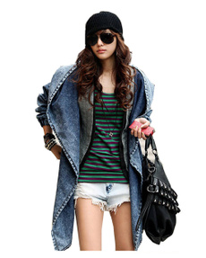 hoodedjeanscoat, Casual Jackets, woman fashion, hooded