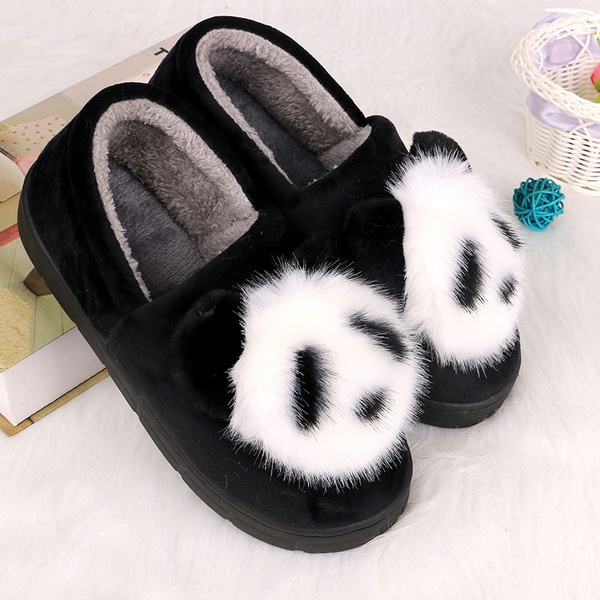 Panda fluffy slippers hot sale