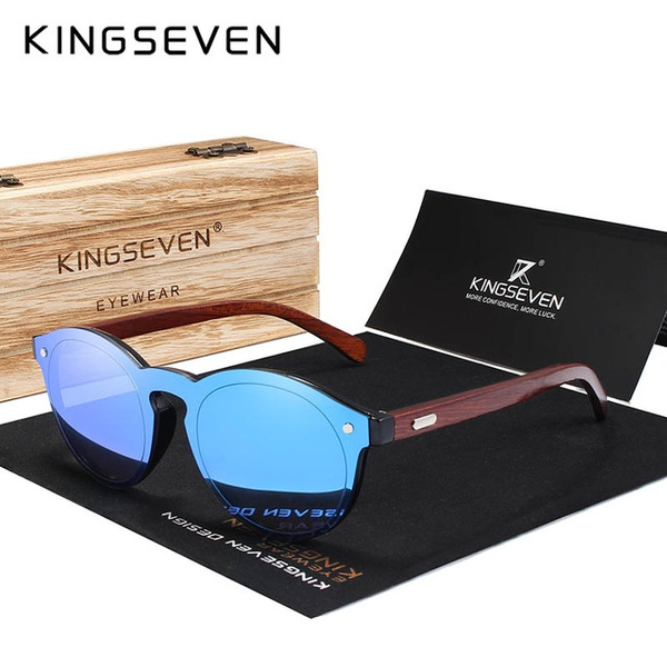 KINGSEVEN Retro Wooden Polarized Sunglasses Men UV protection
