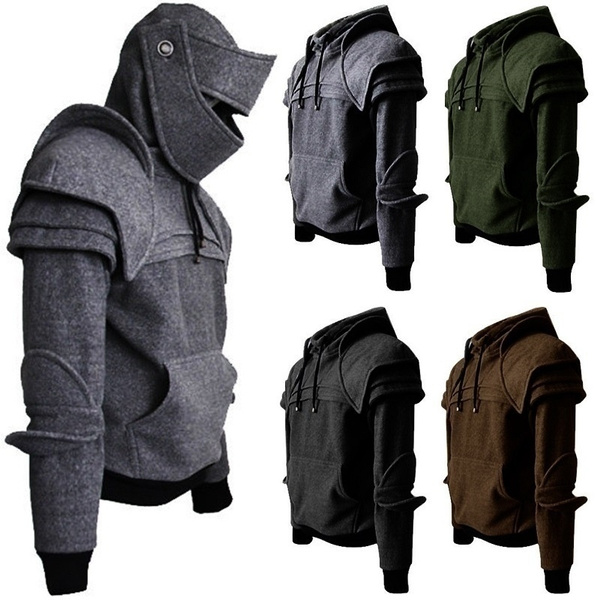 Punk Retro Cosplay Costumes Armor Knight Casual Hoodies Sweatshirt Coat ...