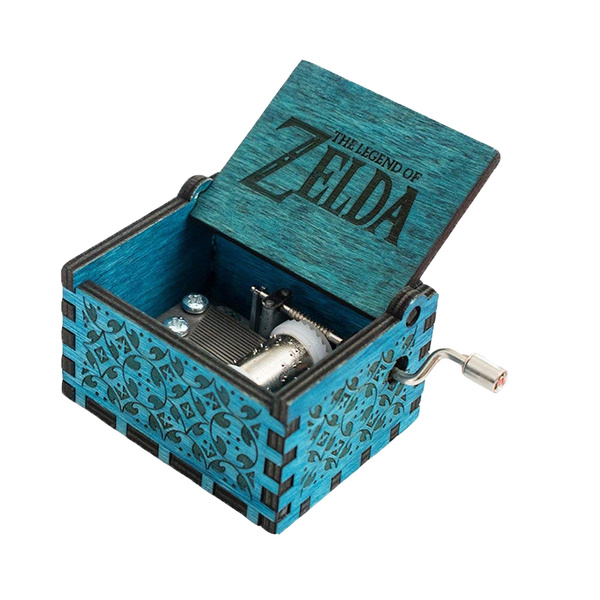 18 Note Engraved Wooden Legend of Zelda Theme Music Box,Antique Carved ...