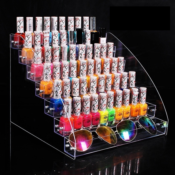 Coolbell Diy Transparent Nail Polish Organizer Holder Stand Clear Acrylic 2 3 4 5 6 7 Tiers Table Display Rack Show Stand Lipstick Holder Makeup Organizer Wish