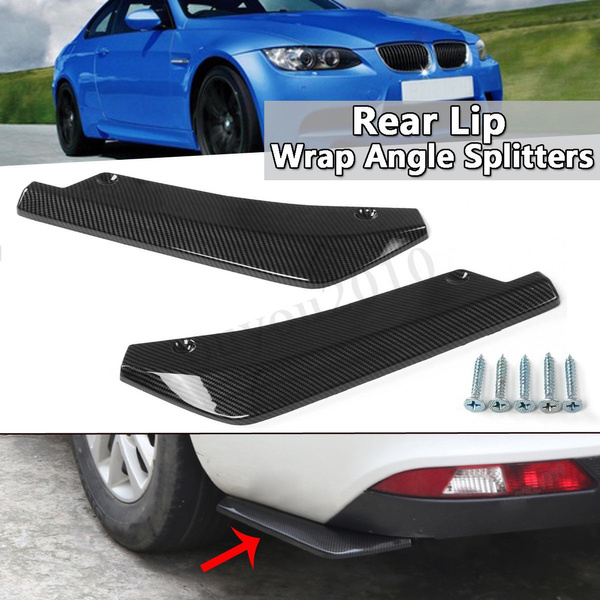 Universal Carbon Fiber Look Rear Bumper Lip Diffuser Splitter Canard Protector 