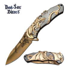 pocketknife, ジュエリー, gold, campingknife