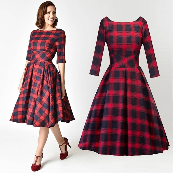 50s long sleeve top dress