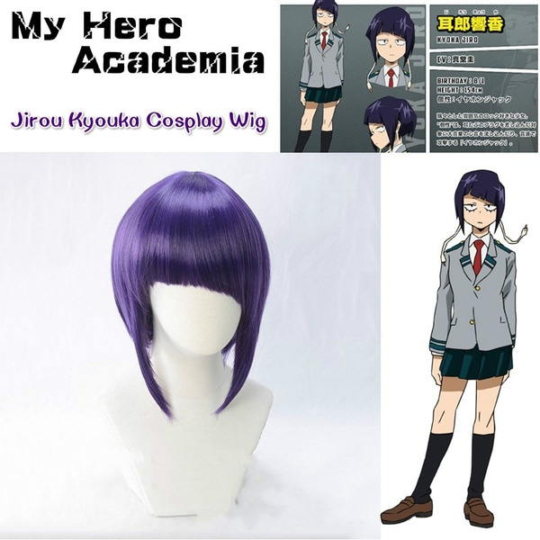 My Hero Academia Cosplay Wig Jirou Kyouka Character Play Short Purple Slanted Bangs Anime Hair Wish