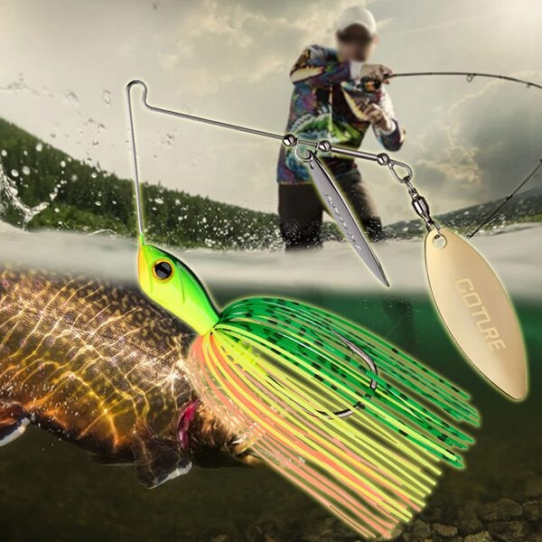 Goture 5pcs/lot Best Spinnerbait Fishing Lure 24g High Speed Willow Blades  Metal 14g Lead Head Silicone Skirt Spinner Bait