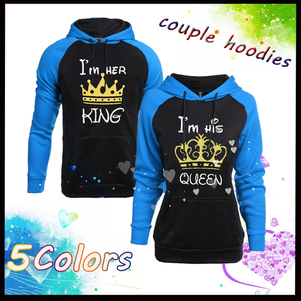 Blue king and queen hoodies new arrivals