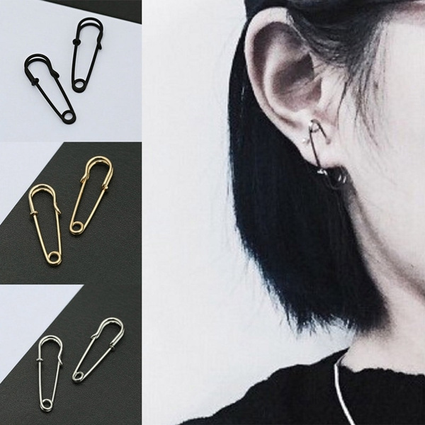 Vnox Adjustable Paper Clip Chain Earrings for Women,Stainless Steel Simple  Chain Dangle Earrings,Minimalist Chic