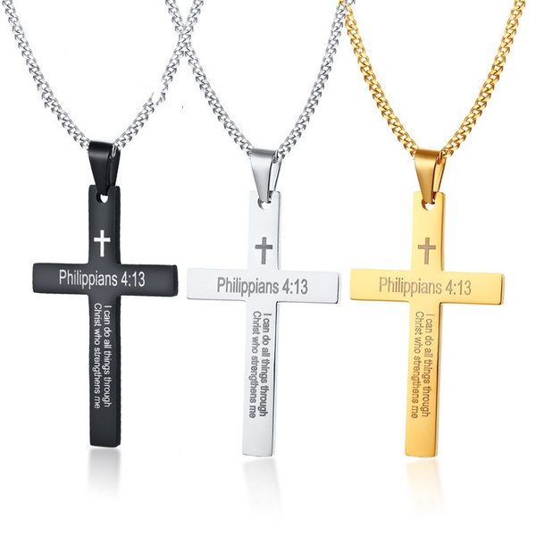 Philippians 4 13 on sale cross necklace