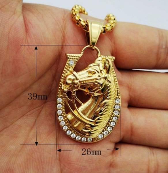Mens Fashion Stainless Steel Horse Head 