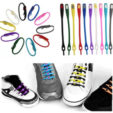 12 Pcs/set New Fashion Boy Girl Kid Men Colorful No Tie Elastic Silicone Shoes Laces for Sport Sneaker Running ELastic Lazy Shoelaces