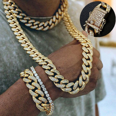 Steel, gold chain, DIAMOND, Jewelry
