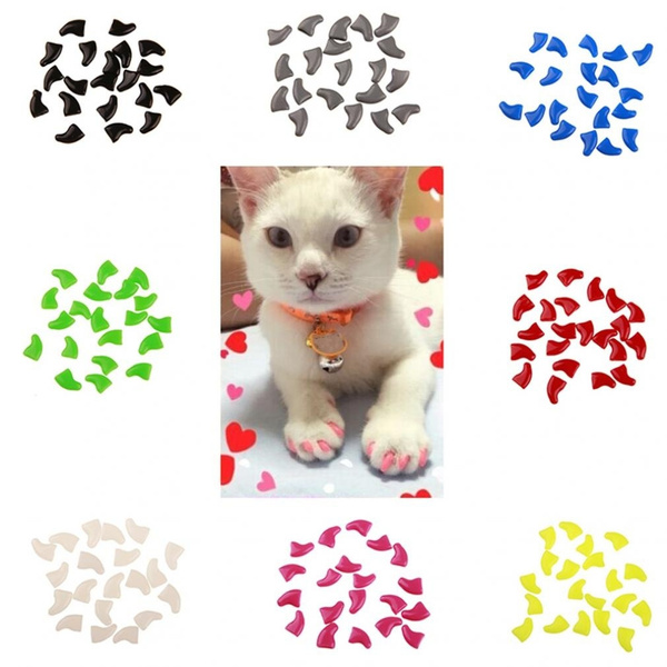 Pups Protector|silicone Cat Nail Caps 20pcs - Soft Claw Protectors With Glue  & Applicator
