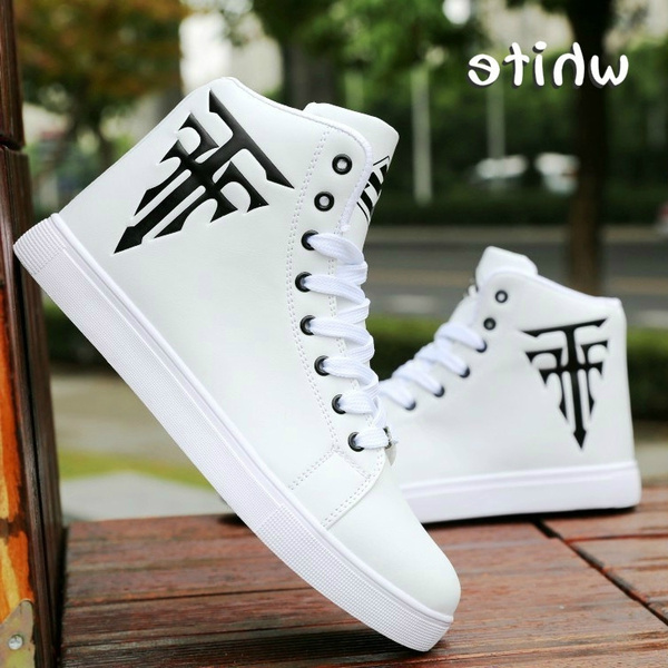 Fashion Mens Round Toe High Top Sneakers Casual Lace Up Skateboard Lot Shoes 