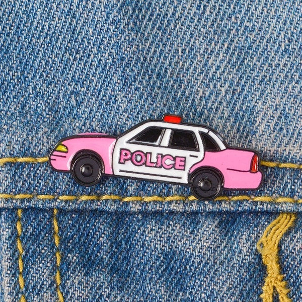 pink police car toy